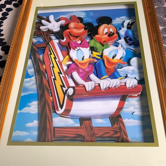 Disney Mickey & Friends Rollercoaster 3D Framed Art 21”x15”x3” Shadow Box Framed - Picture 14 of 15